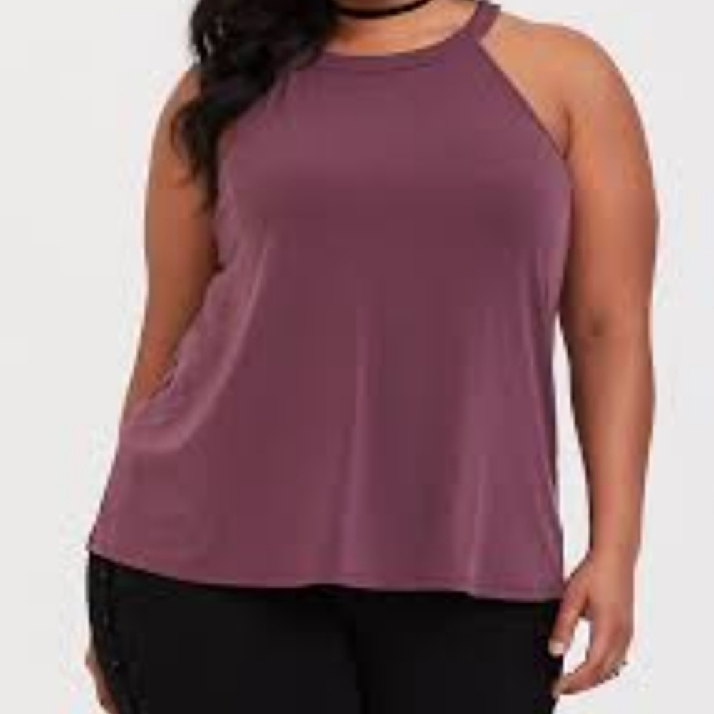 Torrid High Neck Studio Knit Tank Purple